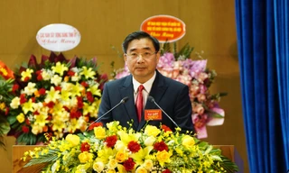 Ông Nguyễn Chương Phát, tân Chủ tịch Hội Nông dân tỉnh Lào Cai phát biểu tại đại hội.