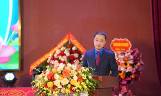 Anh Nguyễn Tường Lâm, Bí thư Trung ương Đoàn, Chủ tịch Trung ương Hội Liên hiệp Thanh niên Việt Nam phát biểu chỉ đạo Đại hội.