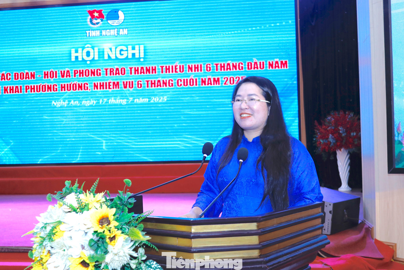 Chị Nguyễn Thị Phương Thúy - Phó Chủ tịch Ủy ban Mặt trận Tổ quốc tỉnh, Bí thư Tỉnh Đoàn Nghệ An phát biểu tại hội nghị. tp-3.jpg