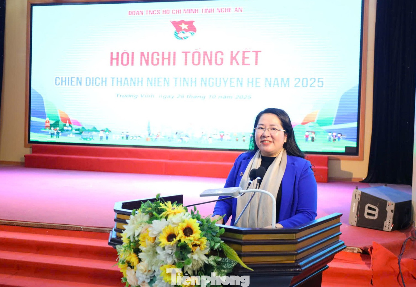 Chị Nguyễn Thị Phương Thúy - Bí thư Tỉnh Đoàn Nghệ An phát biểu tại buổi lễ. tp-12344.jpg