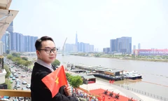 Anh Vũ Đỗ Khanh tại TPHCM dịp kỷ niệm 50 năm Ngày thống nhất đất nước ẢNh: NVCC