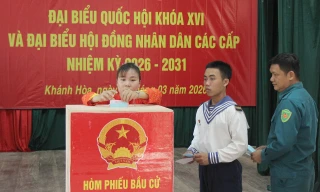 Hình ảnh bầu cử sớm ở đặc khu Trường Sa