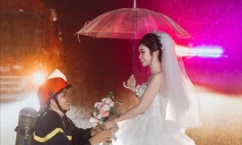 Lấy anh lính cứu hỏa, cô gái Hà Tĩnh có bộ ảnh cưới đẹp như phim