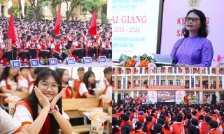 Nghệ An: Thầy cô cùng học sinh THCS Hà Huy Tập hân hoan chào đón năm học mới