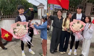 Thủ môn Cao Văn Bình được fan chào đón ở quê nhà, sạp hoa quả của mẹ trở nên tấp nập