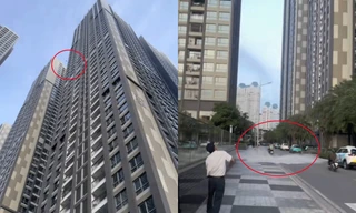 TP.HCM: Nam thanh niên ném 3 bình nước 20 lít từ tầng 26 chung cư, tiếng nổ gây hoảng sợ