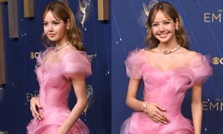 Clip Lisa tạo dáng với Glambot trên thảm đỏ Emmy 2025 có gì mà “viral”?