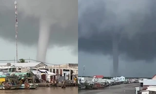 Vòi rồng cao trăm mét xuất hiện trên biển ở Cà Mau, vì sao có hiện tượng này?