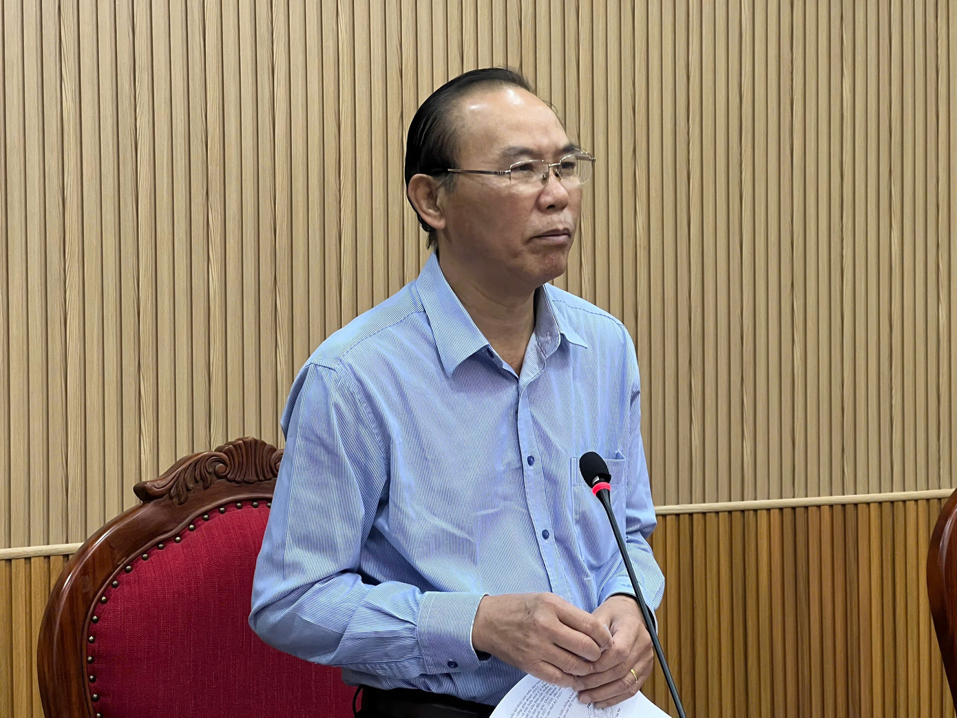 Thứ trưởng Bộ Nông nghiệp và Môi trường - Phùng Đức Tiến phát biểu tại buổi làm việc. 465d00c5047c8922d06d.jpg