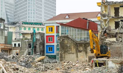Hình ảnh phố Vạn Kiếp sau đợt tháo dỡ phục vụ dự án cầu Trần Hưng Đạo