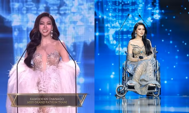 Miss Grand Thailand 2026: Thí sinh rơi miếng dán răng, ngồi xe lăn thi Bán kết