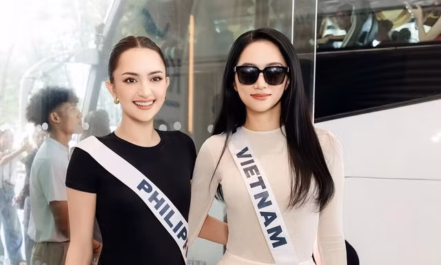 Miss Universe 2025: Hương Giang bất ngờ gặp "chị em sinh đôi", giống đến bất ngờ
