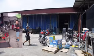 Khu vực nhà xưởng của gia đình Vua quạt.