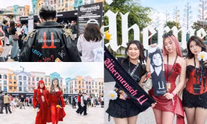 Fan G-Dragon biến Ocean City thành sàn diễn thời trang với sắc đỏ - đen cực chất