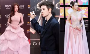 Thảm đỏ Weibo Gala: Chi Pu - Baifern hóa tiên hoa, khung hình chung đáng hóng