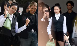 Jisoo tại show Dior: Hớn hở ôm "chị Tư" Wednesday, không mặc váy xanh là "chiêu PR"?