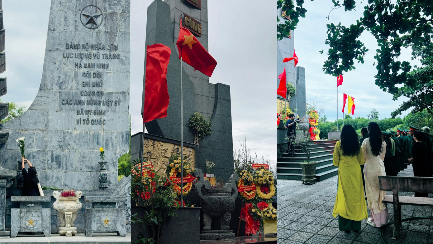 Không khí trang nghiêm tại buổi dâng hương, thắp nến tri ân Nghĩa trang liệt sĩ Quốc gia Trường Sơn. Ảnh: XKKD thiet-ke-chua-co-ten-3.png