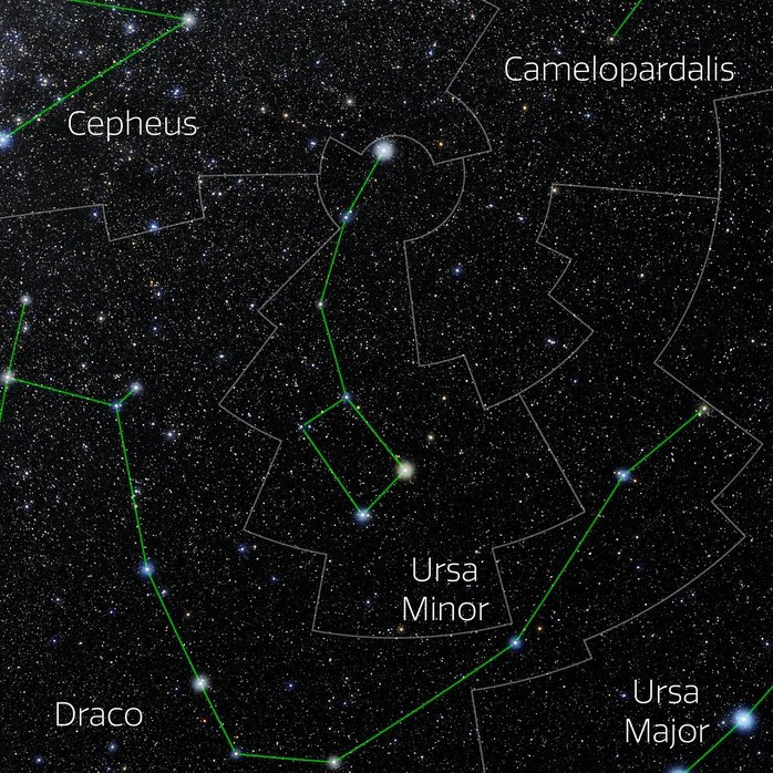 Mưa sao băng Ursids sẽ như tuôn ra từ chòm sao Tiểu Hùng (Ursa Minor), nằm gần chòm sao Thiên Long (Draco) và Đại Hùng (Ursa Major) - Ảnh: NOIRLab