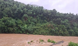 Hai mẹ con bị lũ cuốn trôi ở Thanh Hóa