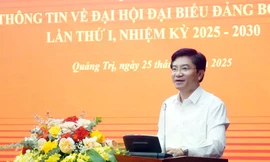 Trưởng Ban Tuyên giáo và Dân vận Tỉnh uỷ Trương An Ninh phát biểu tại buổi họp báo.