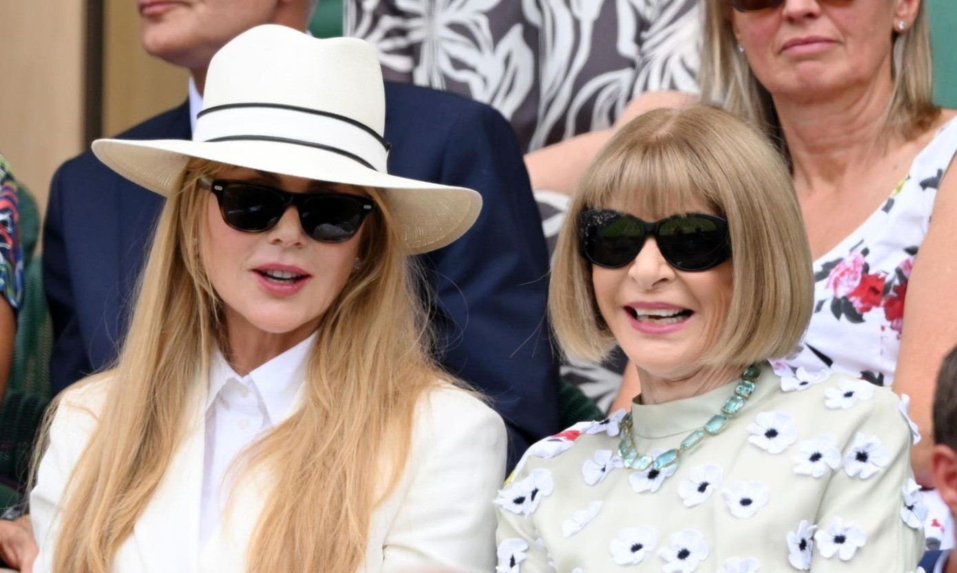 Nicole Kidman ngồi cạnh Anna Wintour trong trận Wimbledon cuối cùng của mùa giải 2025. Ảnh: WireImage. d9.jpg