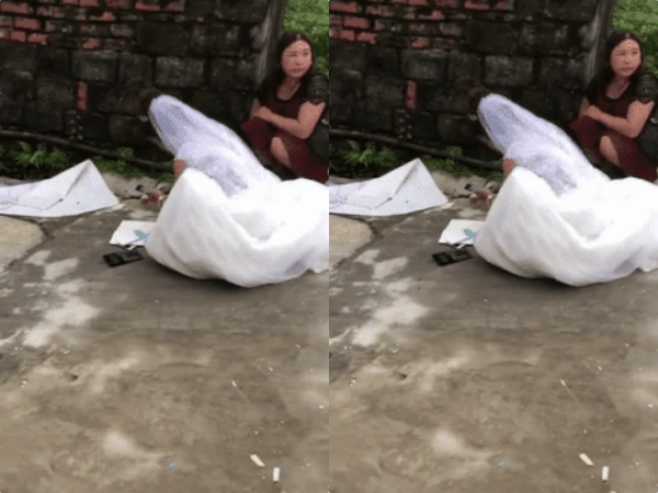 Mặc quan viên hai họ trong hôn trường, cô dâu vẫn ngồi xổm miệt mài bấm máy "cộng sổ"