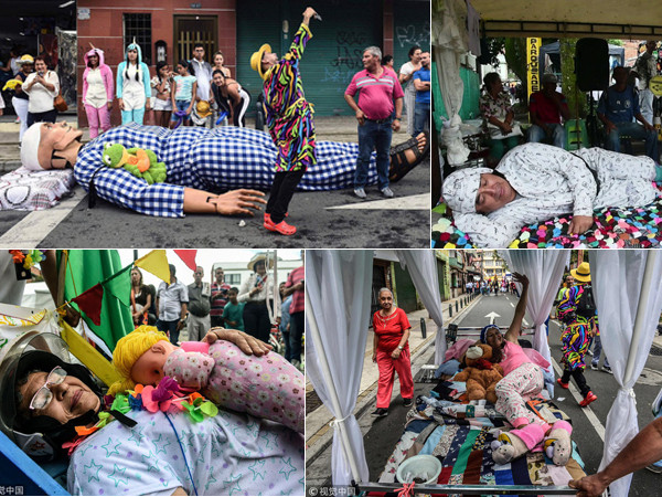 Người dân mang gối ra ngủ giữa đường để hưởng ứng “Ngày lười biếng”