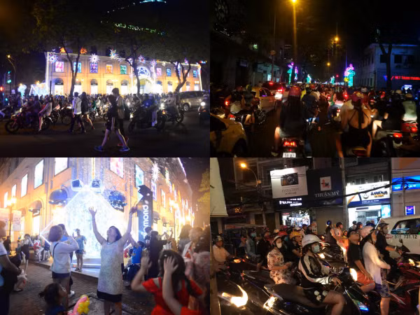 Dòng người đang đổ về trung tâm đón chào năm mới 2018