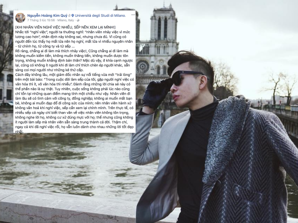 MXH "dậy sóng" với quan điểm của du học sinh Ý: "Nhân viên nghỉ việc nhiều, sếp nên xem lại mình"