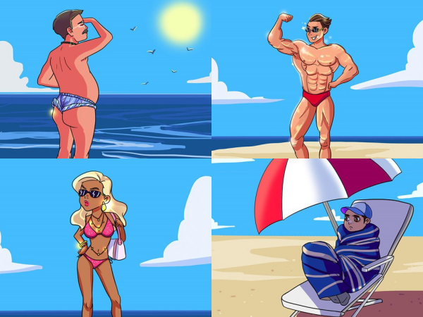 Những kiểu người mà bạn dễ dàng bắt gặp trên bãi biển