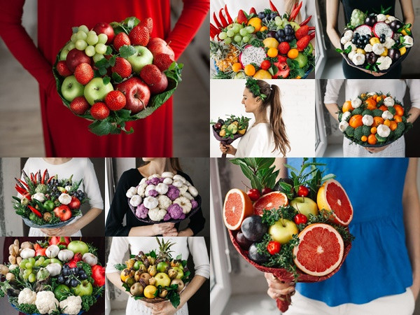 Những bó hoa ngon miệng từ hoa quả, rau củ hấp dẫn tín đồ ăn uống