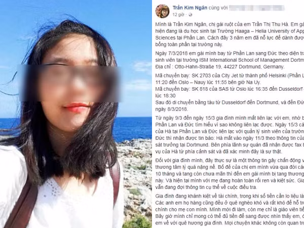 Gia đình của nữ sinh bị sát hại tại Đức kêu gọi trợ giúp để đưa nạn nhân về nhà