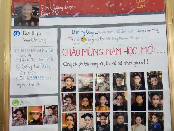 Cận cảnh tờ báo tường cả lớp hóa thân các nhân vật trong "Diên Hy Công Lược" gây sốt