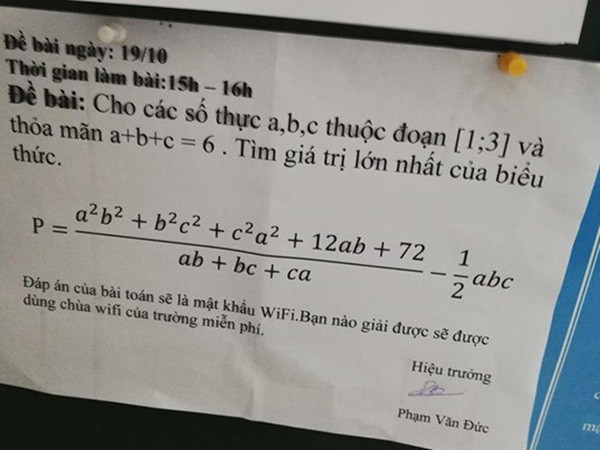 Học sinh An Giang giải toán mỗi ngày để lấy mật khẩu Wi-Fi ở trường