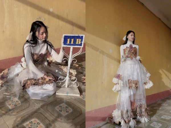 Bộ trang phục tái chế "0 đồng" khiến cộng đồng mạng trầm trồ vì độ sáng tạo