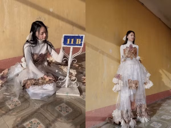 Bộ trang phục tái chế "0 đồng" khiến cộng đồng mạng trầm trồ vì độ sáng tạo
