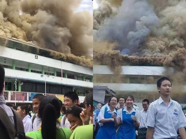 Trường cháy lớn, học sinh cười vui như trẩy hội vì... được nghỉ học
