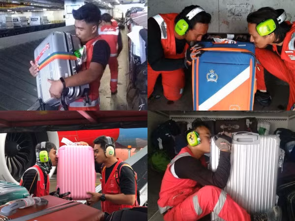 Bị nhắc nhở về việc quăng hành lý của khách, nhân viên hàng không chụp ảnh hôn vali
