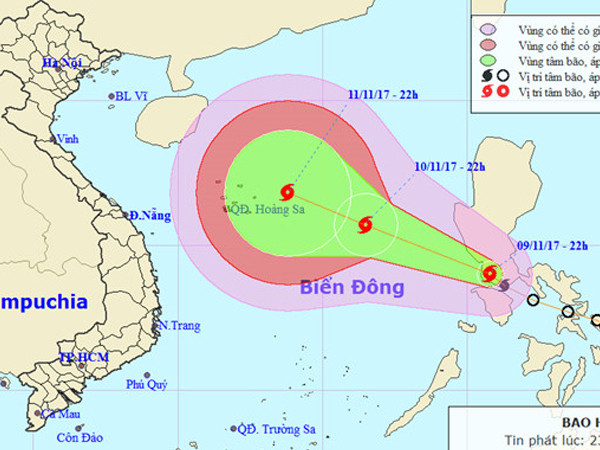 Lũ tại các tỉnh miền Trung chưa rút hẳn, biển Đông đã lại đón bão mới Haikui