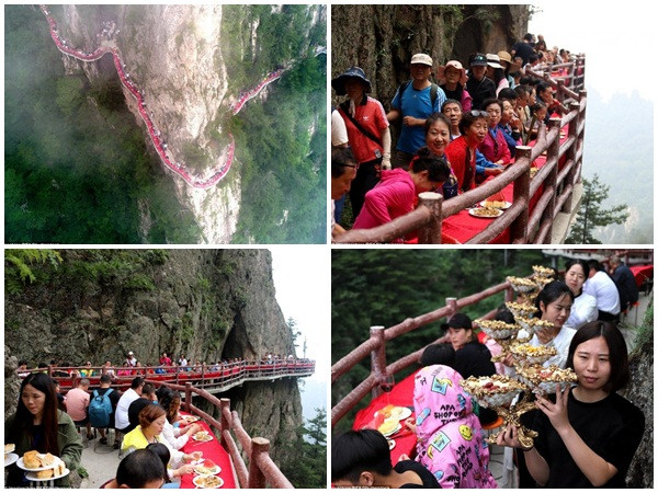 Ngồi ăn buffet sang chảnh trên vách núi cao 2100 m