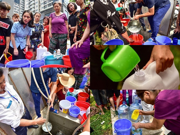 Dậy sớm xếp hàng, cư dân chung cư cao cấp vẫn "khóc ròng" vì hụt nước sạch