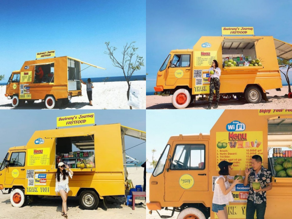 Chiếc xe tải vàng cam "nóng bỏng" ở Bàu Trắng được dân tình "ùn ùn" kéo đến check-in