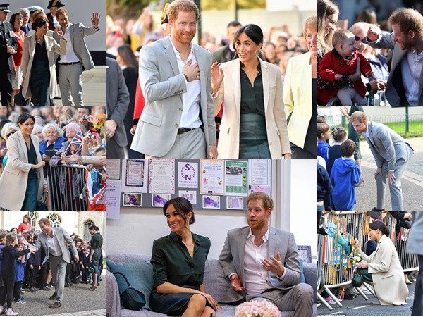 Hoàng tử Harry điển trai lịch lãm sánh bước cùng vợ thăm xứ Sussex
