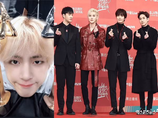 V (BTS), NU'EST W và câu chuyện chiếc ghế siêu đáng yêu tại "Golden Disc Awards 2019"