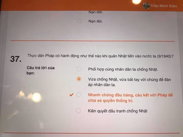 Đáp án sai trong đề thi Sử vào lớp 10 của Sở Giáo dục Hà Nội