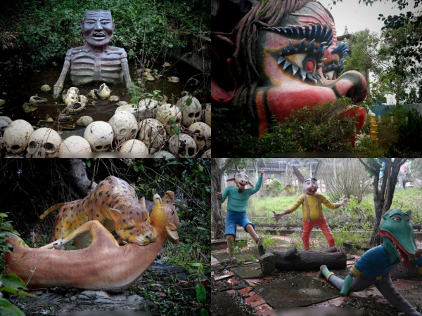 Những bức tượng trong công viên giải trí bỏ hoang khiến người xem "dựng tóc gáy"