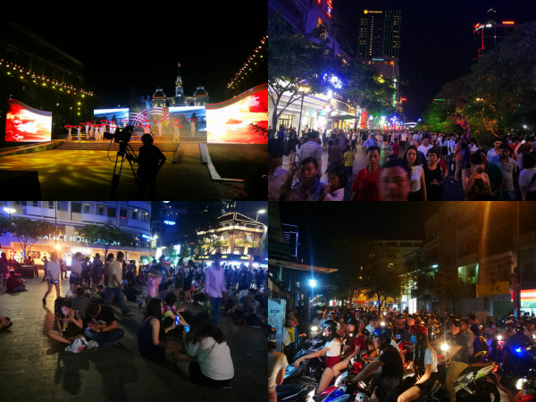 Người Sài Gòn chen chân đi ngắm pháo hoa mừng 30/4