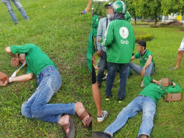 Hà Nội: Hiểu lầm tranh giành khách, 3 tài xế Grabbike bị xe ôm truyền thống xông vào hành hung