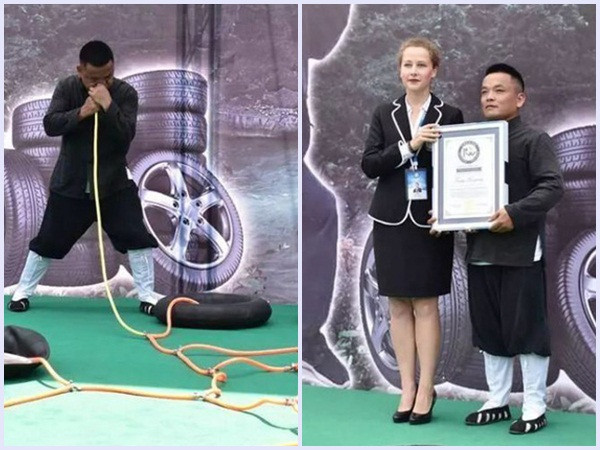Lập kỷ lục thế giới nhờ khả năng thổi căng lốp ô tô bằng... lỗ mũi