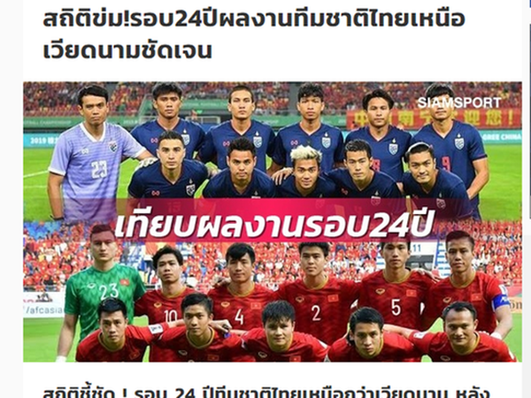 Báo Thái Lan: “Chúng ta áp đảo tuyển Việt Nam trong quá khứ”